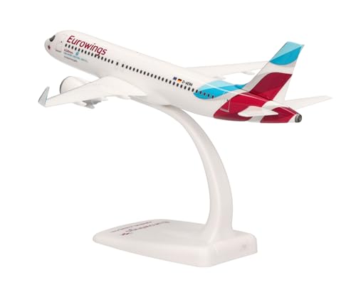 Herpa Maquette Avion Eurowings Airbus A320neo - 1/200 - Passionnés de Modélisme - Collections - Snap-fit - Support Inclu