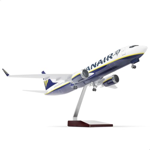 QIYUMOKE 737 métal moulé sous pression pour adulte Ryanair, cadeau pour amateurs d'aviation, bureau (18 pouces)