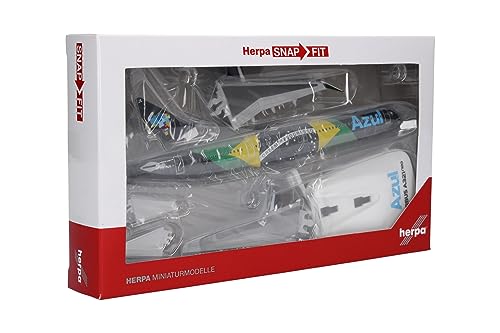 Herpa Maquette d'avion Airbus A321neo – Brazilien, Échelle 1/200, Pice de Collection, Support Included, Figurine Plastiq