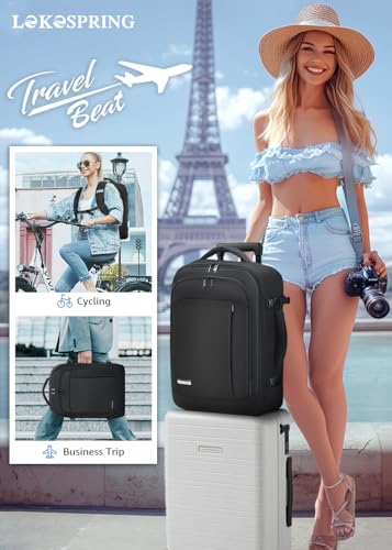 Lekespring Sac à Dos Voyage Cabine Ryanair 40x20x25 pour Homme Femme avec Ordinateur Portable 14 Pouces et 6 Sacs d'Orga