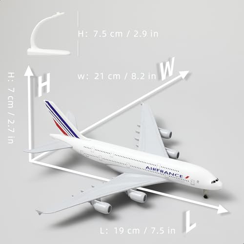 QIYUMOKE A380 en Métal pour Passionnés d'Aviation (7,5 Pouces)