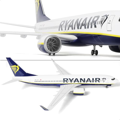 QIYUMOKE 737 métal moulé sous pression pour adulte Ryanair, cadeau pour amateurs d'aviation, bureau (18 pouces)