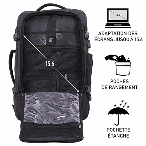 Aerolite Sac à Dos et Bagage en Cabine pour Travail et Voyage Sacoche Adaptive pour Portable de 15" 55x35x20 39L