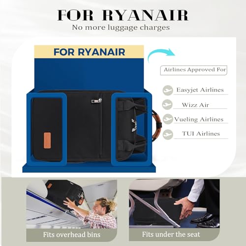 Sac à dos voyage cabine avion Lossga pour Ryanair Easyjet noir 40x20x25cm antivol avec compartiment pour ordinateur