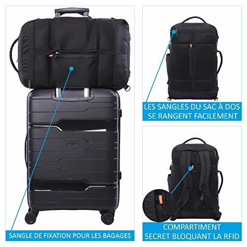 Aerolite Sac à Dos et Bagage en Cabine pour Travail et Voyage Sacoche Adaptive pour Portable de 15" 55x35x20 39L